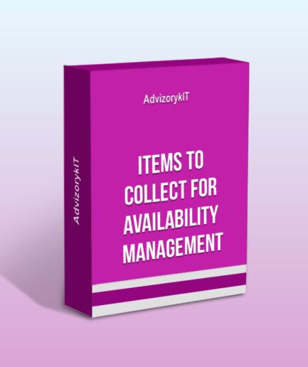 Items To Collect For Availability Management