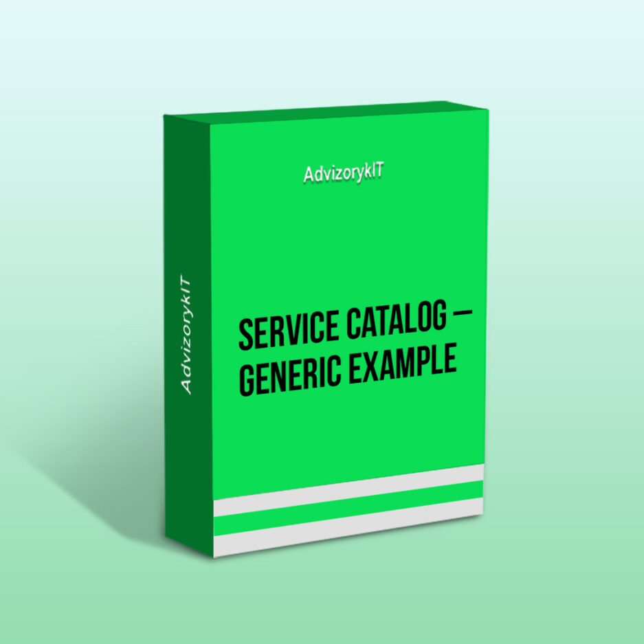 Service Catalog – Generic Example