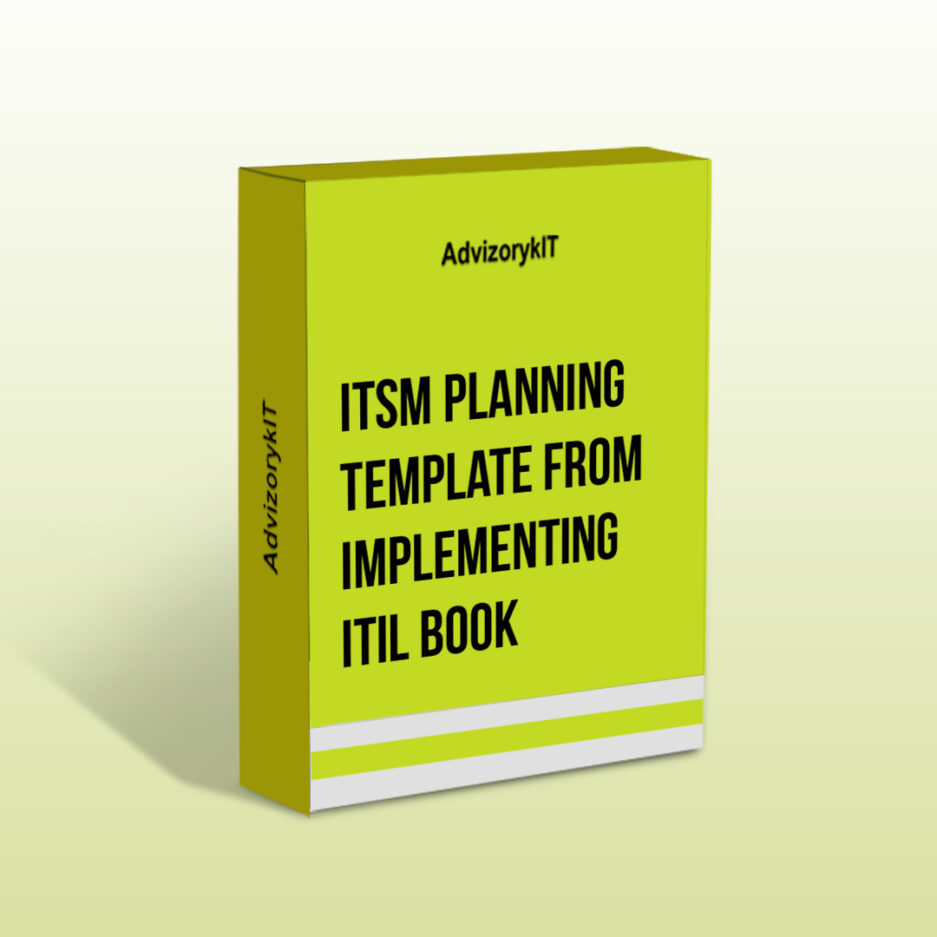 ITSM Planning Template From Implementing ITIL Book